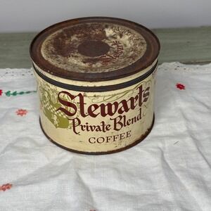 Vintage Stewarts Private Blend Coffee Tin 1933 Chicago World Fair 1# Empty Rusty